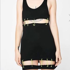 Safety Pin Punk Goth Cutout Current Mood Dress